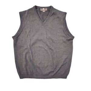 Toscano Firenze Sweater Vest Merino Wool Brown Pullover V Neck Italy Men‎ Size M